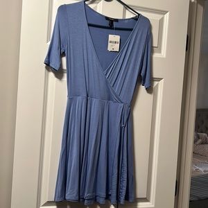 New wrap flowy blue dress